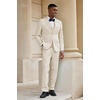 image:imageCOOFANDY Mens 3 Piece Linen Suits Casual Lightweight Blazer Jackets Vest Pants Set for Wedding Business PromBeige