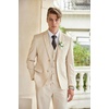 image:imageCOOFANDY Mens 3 Piece Linen Suits Casual Lightweight Blazer Jackets Vest Pants Set for Wedding Business PromBeige
