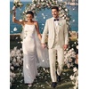 image:imageCOOFANDY Mens 3 Piece Linen Suits Casual Lightweight Blazer Jackets Vest Pants Set for Wedding Business PromBeige