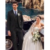 image:imageCOOFANDY Mens 3 Piece Linen Suits Casual Lightweight Blazer Jackets Vest Pants Set for Wedding Business PromBlack