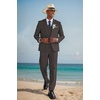 image:imageCOOFANDY Mens 3 Piece Linen Suits Casual Lightweight Blazer Jackets Vest Pants Set for Wedding Business PromDark Grey