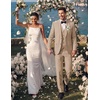 image:imageCOOFANDY Mens 3 Piece Linen Suits Casual Lightweight Blazer Jackets Vest Pants Set for Wedding Business PromKhaki