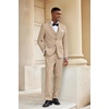image:imageCOOFANDY Mens 3 Piece Linen Suits Casual Lightweight Blazer Jackets Vest Pants Set for Wedding Business PromKhaki