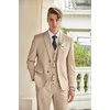 image:imageCOOFANDY Mens 3 Piece Linen Suits Casual Lightweight Blazer Jackets Vest Pants Set for Wedding Business PromKhaki