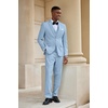 image:imageCOOFANDY Mens 3 Piece Linen Suits Casual Lightweight Blazer Jackets Vest Pants Set for Wedding Business PromLight Blue