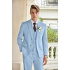 image:imageCOOFANDY Mens 3 Piece Linen Suits Casual Lightweight Blazer Jackets Vest Pants Set for Wedding Business PromLight Blue