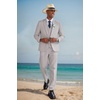 image:imageCOOFANDY Mens 3 Piece Linen Suits Casual Lightweight Blazer Jackets Vest Pants Set for Wedding Business PromLight Grey