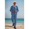 image:imageCOOFANDY Mens 3 Piece Linen Suits Casual Lightweight Blazer Jackets Vest Pants Set for Wedding Business PromNavy Blue