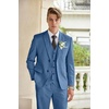 image:imageCOOFANDY Mens 3 Piece Linen Suits Casual Lightweight Blazer Jackets Vest Pants Set for Wedding Business PromNavy Blue