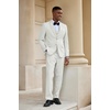 image:imageCOOFANDY Mens 3 Piece Linen Suits Casual Lightweight Blazer Jackets Vest Pants Set for Wedding Business PromWhite