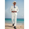 image:imageCOOFANDY Mens 3 Piece Linen Suits Casual Lightweight Blazer Jackets Vest Pants Set for Wedding Business PromWhite