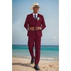 image:imageCOOFANDY Mens 3 Piece Linen Suits Casual Lightweight Blazer Jackets Vest Pants Set for Wedding Business PromWine Red
