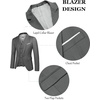 image:imageCOOFANDY Mens 3 Piece Suits One Button Blazer Jacket Slim Fit Vest Suit Pant with Tie