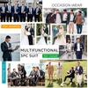 image:imageCOOFANDY Mens 3 Piece Suits One Button Blazer Jacket Slim Fit Vest Suit Pant with Tie