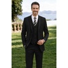 image:imageCOOFANDY Mens 3 Pieces Suits Classic Fit 2 Buttons Dress Suit Set Wedding Business Dinner Prom Jacket Vest PantsBlack