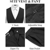 image:imageCOOFANDY Mens 3 Pieces Suits Classic Fit 2 Buttons Dress Suit Set Wedding Business Dinner Prom Jacket Vest PantsBlack
