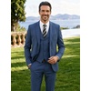 image:imageCOOFANDY Mens 3 Pieces Suits Classic Fit 2 Buttons Dress Suit Set Wedding Business Dinner Prom Jacket Vest PantsBlue