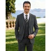 image:imageCOOFANDY Mens 3 Pieces Suits Classic Fit 2 Buttons Dress Suit Set Wedding Business Dinner Prom Jacket Vest PantsDark Grey