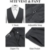 image:imageCOOFANDY Mens 3 Pieces Suits Classic Fit 2 Buttons Dress Suit Set Wedding Business Dinner Prom Jacket Vest PantsDark Grey