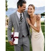 image:imageCOOFANDY Mens 3 Pieces Suits Classic Fit 2 Buttons Dress Suit Set Wedding Business Dinner Prom Jacket Vest PantsLight Grey