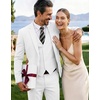 image:imageCOOFANDY Mens 3 Pieces Suits Classic Fit 2 Buttons Dress Suit Set Wedding Business Dinner Prom Jacket Vest PantsWhite