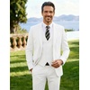 image:imageCOOFANDY Mens 3 Pieces Suits Classic Fit 2 Buttons Dress Suit Set Wedding Business Dinner Prom Jacket Vest PantsWhite