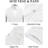 image:imageCOOFANDY Mens 3 Pieces Suits Classic Fit 2 Buttons Dress Suit Set Wedding Business Dinner Prom Jacket Vest PantsWhite