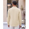 image:imageCOOFANDY Mens Beach Wedding Shirt Casual Long Sleeve Linen Shirts Lightweight Summer Button Up Shirts Beige