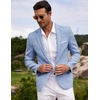 image:imageCOOFANDY Mens Blazer Casual Sport Coats Slim Fit One Button Suit Jacket Lightweight Sports JacketPlaid Blazer  Sky Blue