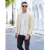 image:imageCOOFANDY Mens Blazer Casual Sport Coats Slim Fit One Button Suit Jacket Lightweight Sports JacketPlain Color  Beige