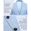 image:imageCOOFANDY Mens Blazer Casual Two Buttons Sport Coats Lightweight Suit JacketCheckered Blazer  Clear Blue