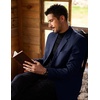 image:imageCOOFANDY Mens Blazer Casual Two Buttons Sport Coats Lightweight Suit JacketNavy Blue