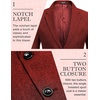 image:imageCOOFANDY Mens Blazer Casual Two Buttons Sport Coats Lightweight Suit JacketRed
