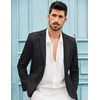 image:imageCOOFANDY Mens Blazer Casual Two Buttons Sport Coats Lightweight Suit JacketSolid Color Blazer  Black