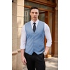 image:imageCOOFANDY Mens Business Suit Vest Casual Dress Vest Slim Fit Formal WaistcoatSky Blue