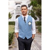 image:imageCOOFANDY Mens Business Suit Vest Casual Dress Vest Slim Fit Formal WaistcoatSky Blue