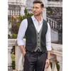 image:imageCOOFANDY Mens Business Suit Vest Layered Plaid Dress Vest Waistcoat for WeddingParty