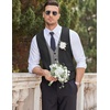 image:imageCOOFANDY Mens Business Suit Vest Layered Plaid Dress Vest Waistcoat for WeddingParty