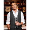 image:imageCOOFANDY Mens Business Suit Vest Layered Plaid Dress Vest Waistcoat for WeddingParty
