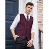 image:imageCOOFANDY Mens Business Suit Vest Slim Fit Dress Vest Wedding WaistcoatWine Red