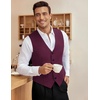 image:imageCOOFANDY Mens Business Suit Vest Slim Fit Dress Vest Wedding WaistcoatWine Red