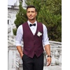 image:imageCOOFANDY Mens Business Suit Vest Slim Fit Dress Vest Wedding WaistcoatWine Red