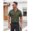 image:imageCOOFANDY Mens Button Down Shirt Short Sleeve Dress Shirt Casual Beach Summer Wedding ShirtArmy Green