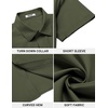image:imageCOOFANDY Mens Button Down Shirt Short Sleeve Dress Shirt Casual Beach Summer Wedding ShirtArmy Green