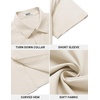 image:imageCOOFANDY Mens Button Down Shirt Short Sleeve Dress Shirt Casual Beach Summer Wedding ShirtBeige