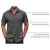 image:imageCOOFANDY Mens Button Down Shirt Short Sleeve Dress Shirt Casual Beach Summer Wedding ShirtDark Grey