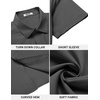 image:imageCOOFANDY Mens Button Down Shirt Short Sleeve Dress Shirt Casual Beach Summer Wedding ShirtDark Grey