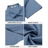 image:imageCOOFANDY Mens Button Down Shirt Short Sleeve Dress Shirt Casual Beach Summer Wedding ShirtGrey Blue