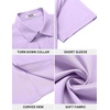 image:imageCOOFANDY Mens Button Down Shirt Short Sleeve Dress Shirt Casual Beach Summer Wedding ShirtLavender