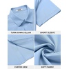 image:imageCOOFANDY Mens Button Down Shirt Short Sleeve Dress Shirt Casual Beach Summer Wedding ShirtLight Blue